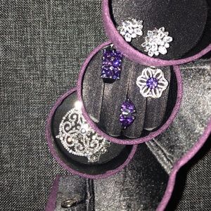 Travel Jewelry Organizer Purple Roll-Ip